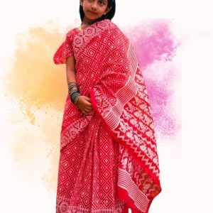 চান্দেরি সিল্ক রেডি শাড়ী (code 80)